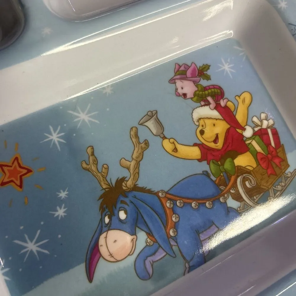 JCPenney DIsney Christmas Pooh, Piglet, Eeyore Melamine Tray